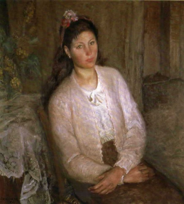 Ritratto, 1938, olio, esposta alla XXI Biennale di Venezia e Mostra d’Arte Italiana, Berna  (1938), Napoli, collezione privata